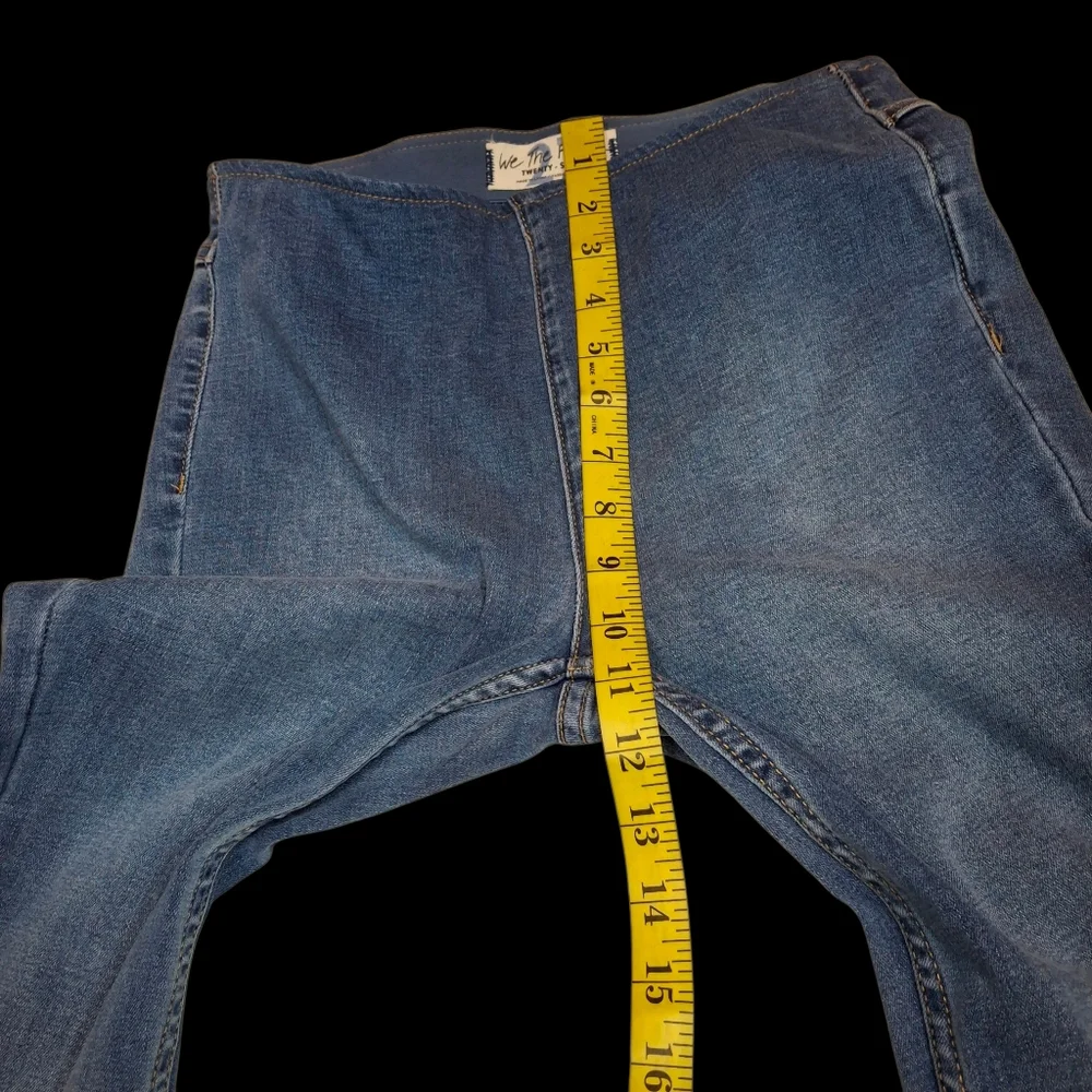 We The Free Penny Pull-On Wide Flare Soft Denim Blue Stretch Jeans Women Size 27 - Picture 12 of 16